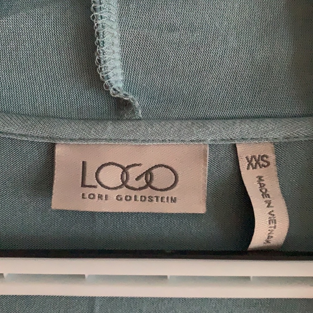 LOGO Open Front Lightweight Cardigan with Chiffon hem trim - Picture 3 of 4